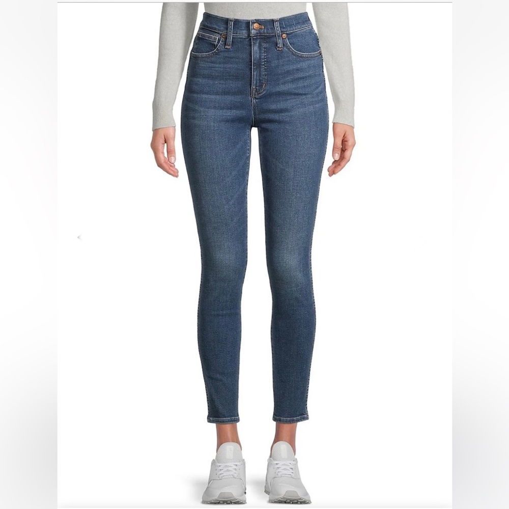 Madewell , women’s 26, 10” high-rise skinny jeans.